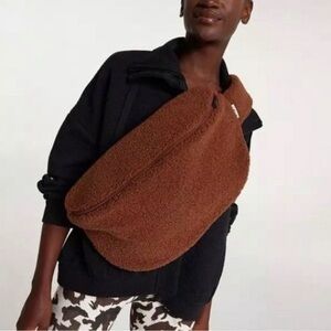 Faux Sherpa Calai Brown Fleece Crossbody Fanny pack Bag